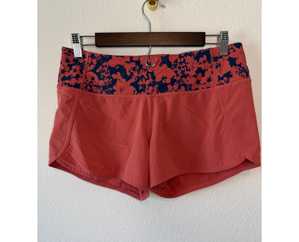 Lululemon Run Times Short II 4" Dark Canyon Efflorescent Onyx Blue Floral  6